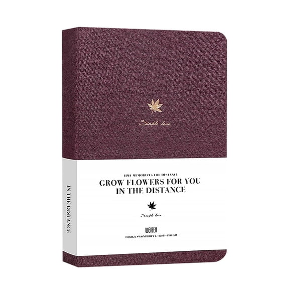 LYINGF Linen Fabric Hardcover Notebook, A5 Lined Journal with Premium 100gsm Numbered Pages, Includes Inner Pocket, Brown Leather Cover for Journaling, Writing, Work, and Office Use