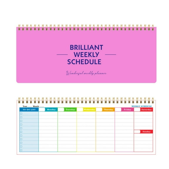 LYINGF Long Weekly Plan Simple Coil Note, Time Management Ledger, Daily Weekly Monthly Planner, Monthly Tabs Cover for Goals Projects Clients Academic Meal Organize Daily Work, Scheduling Agenda
