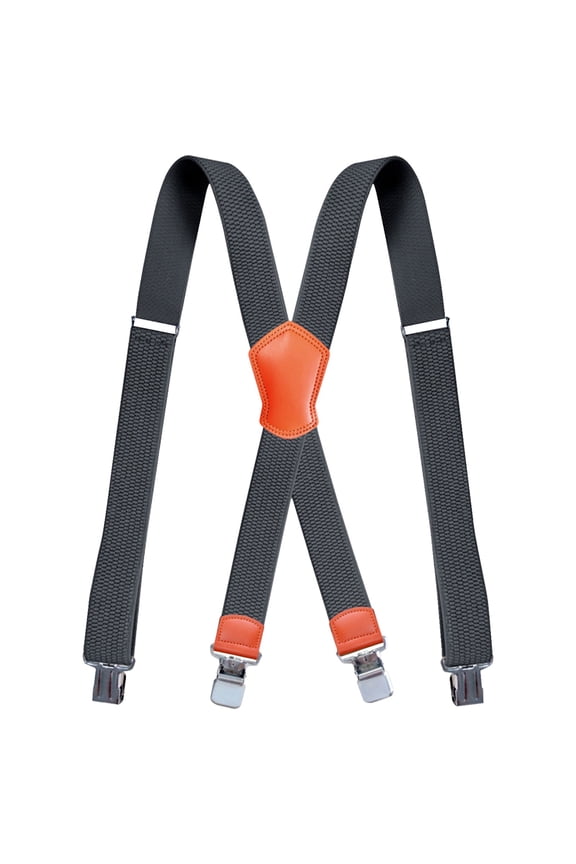 LYINGF Men's Adjustable Shoulder Suspenders with Clip - Wide X-Back Design for Work Trousers, Comfortable Elastic Straps for Professional and Casual Wear, Durable Construction