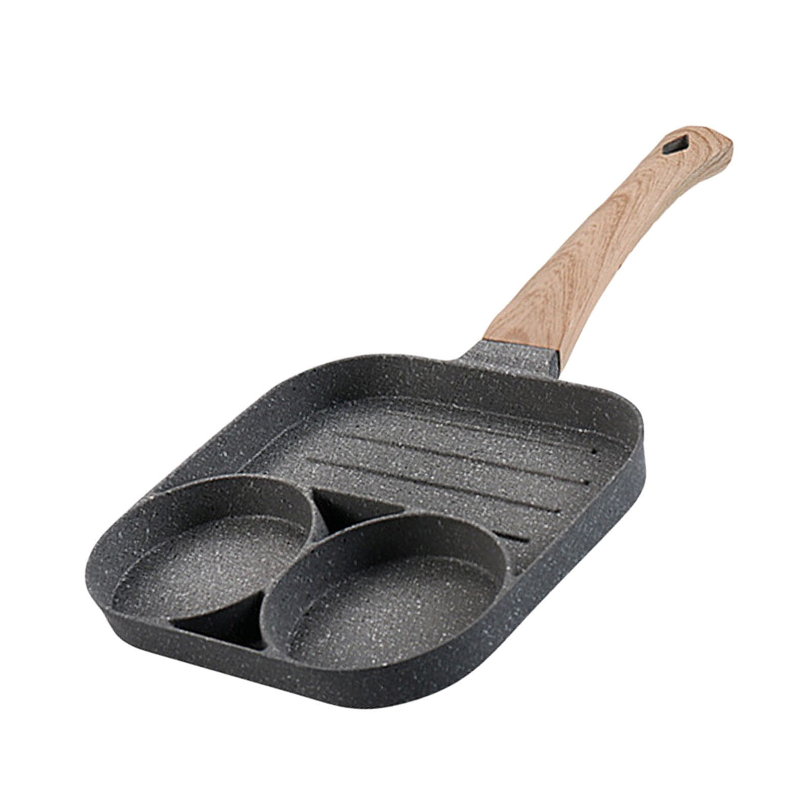 LYINGF Nonstick Divided Grill Pan for Stove Tops, 3-Section Versatile ...