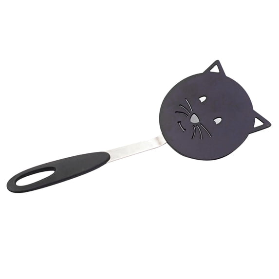 LYINGF Nylon Cat-Shaped Spatula, Cute Small Heat-Resistant Wok Spatula for Non-Stick Cookware, with Stainless Steel Bracket, Perfect for Cooking Fish, Eggs, Pancakes, and Fried Rice