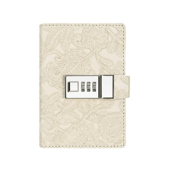 LYINGF PU Leather Password Diary with Combination Lock, Refillable Locking Journal for Securing Computer Logins, Website Passwords, and Private Notes, Portable Password Keeper Organizer
