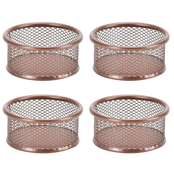 LYINGF Paper Clam Clip Organizer, Wire Mesh Clip Holder Round Stackable Net Bowl for Pins and Small Accessories Desk, Binder Clip and Bobby Pin Holder Container for Home Office