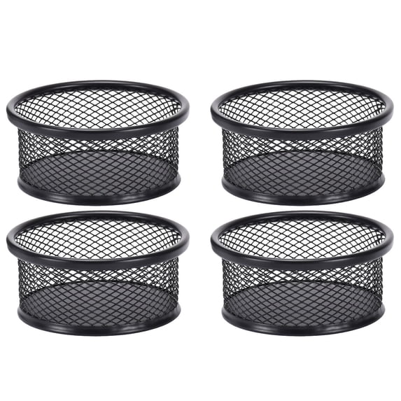 LYINGF Paper Clam Clip Organizer, Wire Mesh Clip Holder Round Stackable Net Bowl for Pins and Small Accessories Desk, Binder Clip and Bobby Pin Holder Container for Home Office
