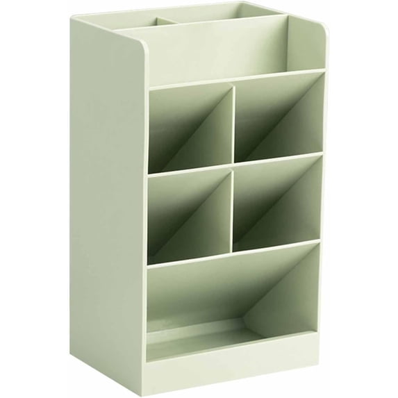 LYINGF Pencil Holder with 5 Compartments,Slanted Design Desktop Pen Holder,Stationery Organizer,Office Desk Organizer for Pens,Pencils,Markers, Scissors,Rulers and Art Supplies, Desk Accessory 