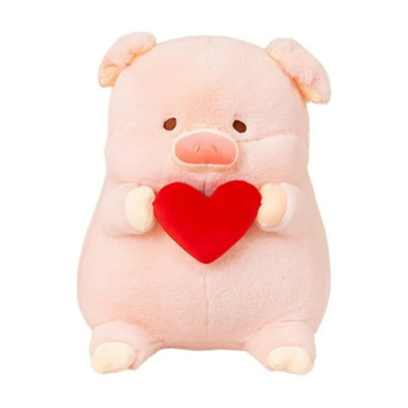 LYINGF Pig Stuffed Animal Plush Toy - Cute Pink Pig Hugging Pillow with Red Heart, Soft Cuddle Plush Gifts for Kids, Girls, Adults, Perfect for Birthday, Valentine's Day Gift (3 Size Options)