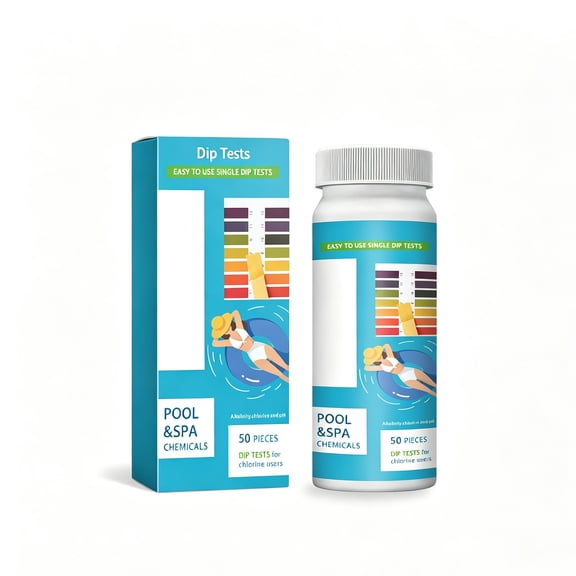 LYINGF Pool Test Strips Pool Test Kit Accurately for Alkalinity Easy and Accurate Test Strips For Swimming Pools & Spas 50 Strips for Chlorine,Bromine,Total Hardness,Cyanuric Acid,Alkalinity and pH