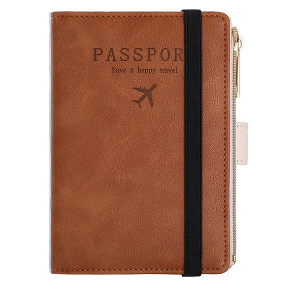 LYINGF RFID Blocking Passport Holder and Travel Wallet, Premium PU Leather Cover with Card Slots and Pen Slot, Secure Organization for Passport Book, Cards, and Travel Essentials, Theft Protection