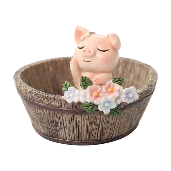 LYINGF Rabbit Flower Pot Succulent Planter Garden Pots, Bunny Decorative Flower Pot,Animal Shaped Cartoon Planter Pots, Art Decorations for Mom Women Personalized Animal Resin Pot Decoration