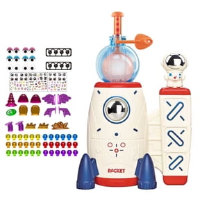 LYINGF Rocket DIY Sticky Balloon Maker Craft Kits with Bouncy Stickers Accessories Creative Project Construction Interactive Activity Set for Hands-On Building
