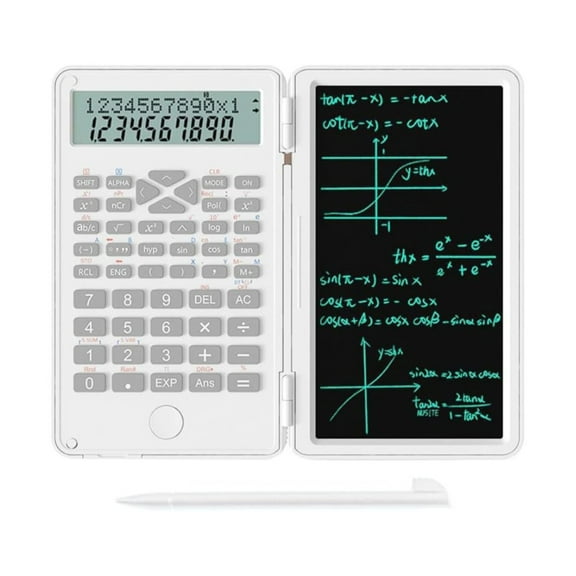 LYINGF Scientific Calculator with Integrated Writing Tablet, 2-in-1 Portable Foldable LCD Calculator and Notepad, for Financial Math, Office Calculations, Home Budgeting, and College Courses