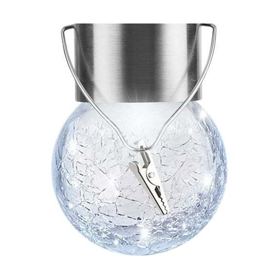 LYINGF Solar Lights Outdoor Hanging Waterproof Lantern, Decorative Glass Globe with Handle and Clip for Garden, Yard, Fence, and Tree, Solar Powered LED Ball Lights for Holiday and Patio Décor