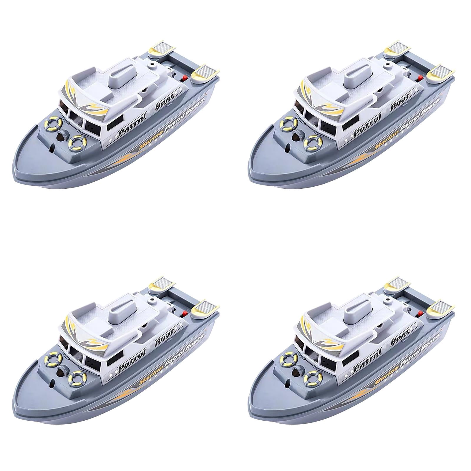 LYINGF Speed Boat Water Toy, Electric Patrol Boat Coast Guard Vessel Toy Police Speedboat Ship Model Toy Yacht Boat Bath Toy with Siren and Lights