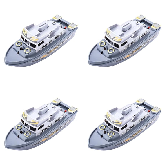 LYINGF Speed Boat Water Toy, Electric Patrol Boat Coast Guard Vessel Toy Police Speedboat Ship Model Toy Yacht Boat Bath Toy with Siren and Lights