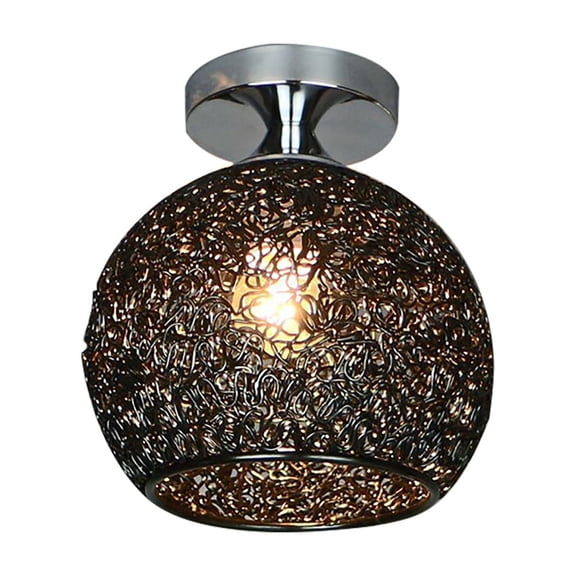 LYINGF Spherical Modern Semi-Flush Mount Ceiling Lampshade - Crystal Small Light Cover with Semi-Hollow Design, Easy to Install Universal Fit Ceiling Lamp Shade (Bulb Not Included)