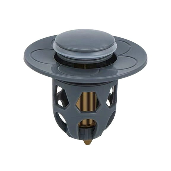 LYINGF Stainless Steel Push Type Basin Pop-up Drain Filter, Bullet Core No Overflow Sink Drain Plug and Converter for Easy Drainage Control in Kitchen and Bathroom Sinks