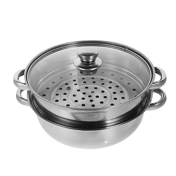 LYINGF Steamer Set with Tri-ply Construction, Multipurpose Sauce Pot with Lid Featuring Two-Size Drainage Holes, for Boiling, Steaming Vegetables, Making Gravies, Cooking Pasta, Noodles and Soup