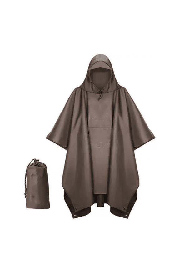 Three In One Raincoat Polyester Travel Hiking Cape Climbing Fishing Cape Raincoat,Hooded Rain Poncho for Adults Waterproof Lightweight Rain Coat Reusable Rain Jacket for Emergency Outdoor