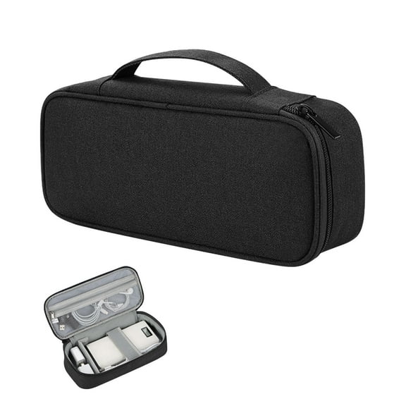 LYINGF Travel Organizer Case for Electronics Accessories, Large Portable Waterproof Double Layers Bag for Phone, Power Bank, SD Card, Cables, Tech Accessories Cord Storage