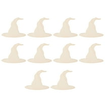 ​​LYINGF Unfinished Wooden Witch Hat Ghost Cutouts with Pre-Drilled Holes - DIY Paintable Hanging Ornaments for Halloween Crafting, Customizable Decor Projects for Seasonal Displays​​