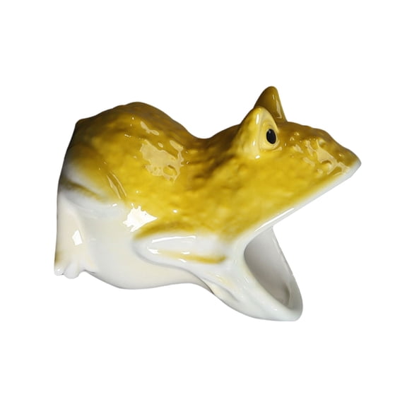 LYINGF Unique Frog Plant Pots,Cute Animal Shaped Ceramic Pot Handmade Decorative Container Cute Flower Plant Pot for Home Office Desk and Garden Decor,Resin Flower Pot