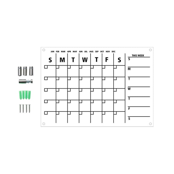 LYINGF Wall Acrylic Weekly Planner Board, Dry Erases Calendar Planner, Reusable Weekly Daily To Do List Board, List and Blank Board, Clear Reusable Calendar Stick to Fridge, Cabinet, Door, Glass