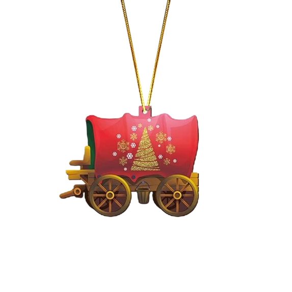 LYINGF Western Cowboy Christmas Ornaments - Wood Hanging Tree Hat Decorations, Rustic Xmas Shelf and Table Display, Themed Western Holiday Accents for Country Style Homes