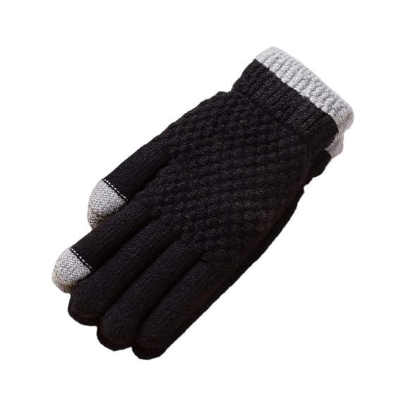 LYINGF Winter Knit Gloves with 2-Finger Screen Touch Design, Warm Lined Accessories for Cold Weather Use, Allows Smartphone Operation Without Removing Gloves