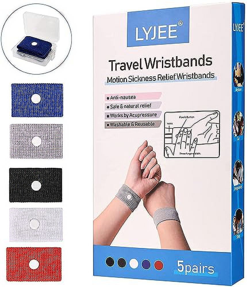 LYJEE Motion Morning Sickness Wristbands for AntiNausea, Car Sea