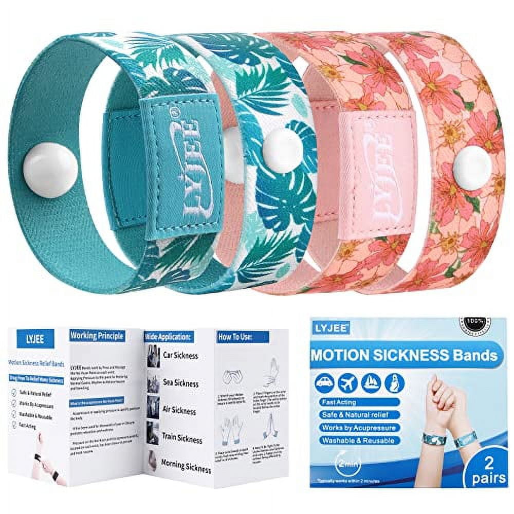 LYJEE Motion Sickness Relief Bands, Sea Sickness Wristbands for Adults
