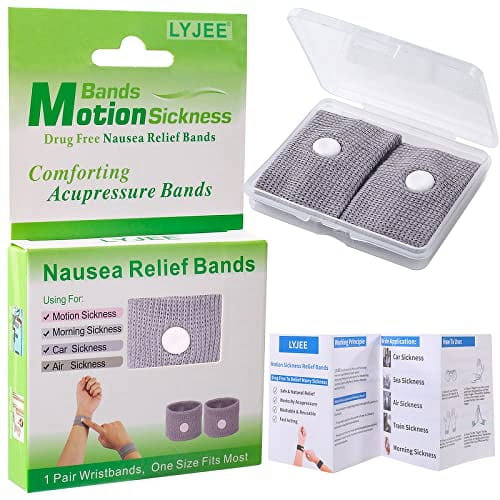 LYJEE Motion Sickness Relief Wristbands for Adult, Morning Sickness