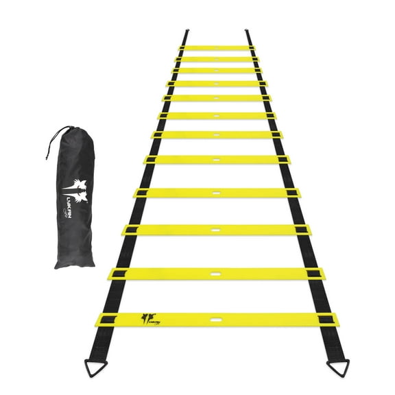 LYKAN FIT 20ft Speed Ladder Agility Ladder Agility Training Equipment for Kids & Adults, Football Ladder Soccer Ladder Workout Ladder Drills Training Ladder Kit Exercise Ladder for Footwork Yellow