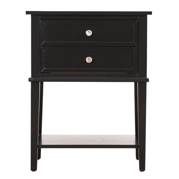 LYKE Home Black 2-drawer Nightstand