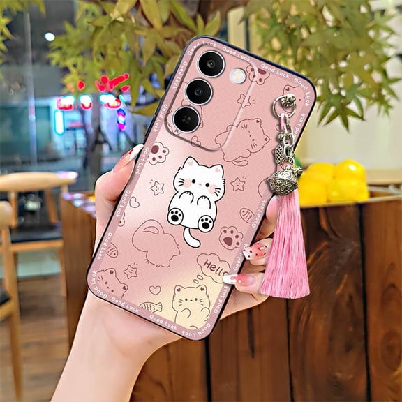 LYM-Phone Case For 1+Nord CE6Lite 5G/Realme Narzo100 Lite 5G, Graffiti Silicone Cute Durable Phone Pouch Anti-dust Bell TPU Tassel Anti-knock Full wrap Dirt-resistant Waterproof Cartoon