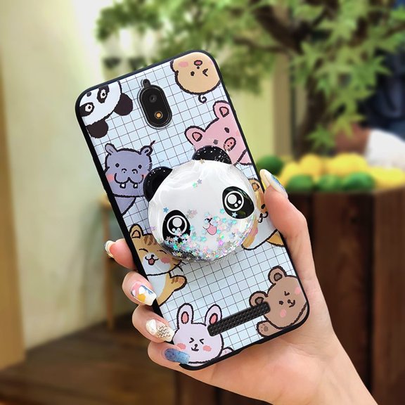 LYM-Phone Case For BLU View2/B130DL, Cartoon Simplicity Soft Case cute Back Cover Skin feel silicone Kickstand Anti-knock Durable Quicksand Phone Lens Protection Dirt-resistant TPU