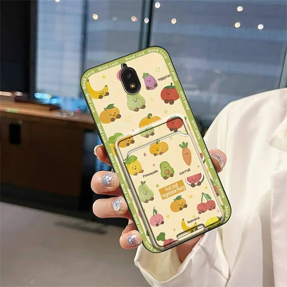LYM-Phone Case For BLU View2/B130DL, Cover Cute TPU Soft case Back Cover Card bag Shockproof protective Durable Graffiti Anti-knock Dirt-resistant Card slot Cartoon Fashion Design