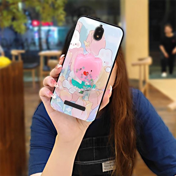 LYM-Phone Case For BLU View2/B130DL, Fashion Design TPU Back Cover Durable Cute protective Phone lens protection Dirt-resistant Anti-knock Glitter Waterproof Quicksand Simplicity Cartoon