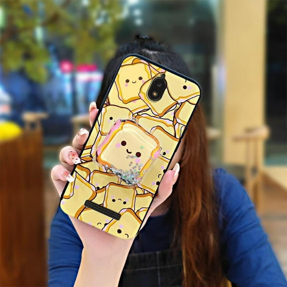 LYM-Phone Case For BLU View2/B130DL, protective Phone lens protection Soft Case Skin feel silicone Kickstand Cute Simplicity Glitter Cartoon Quicksand Fashion Design Rotatable stand TPU