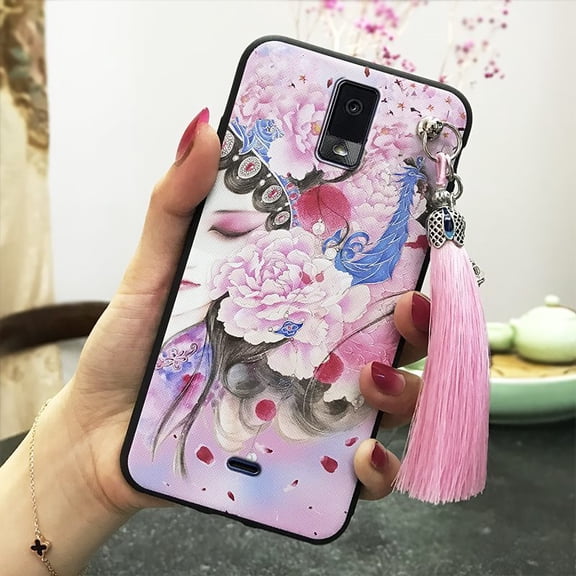 LYM-Phone Case For BLU View3/B140DL, Anti-knock Anti-dust Shockproof Dirt-resistant Durable Silicone Back Cover Soft case Chinese Style TPU Waterproof Protective Bell Tassel