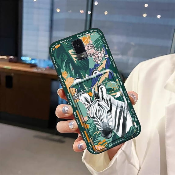 LYM-Phone Case For BLU View3/B140DL, Card slot Soft case Anti-dust Cartoon Cute Card bag Dirt-resistant Fashion Design Graffiti Durable Anti-knock Full wrap TPU Silicone Back Cover Cover