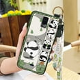 thumbnail image 1 of LYM-Phone Case For BLU View3/B140DL, Shockproof Wristband Back Cover Kickstand Cute Soft case Wrist Strap Protective Ring Silicone Phone Holder Panda Lanyard Cartoon Anti-knock Anti-dust, 1 of 9