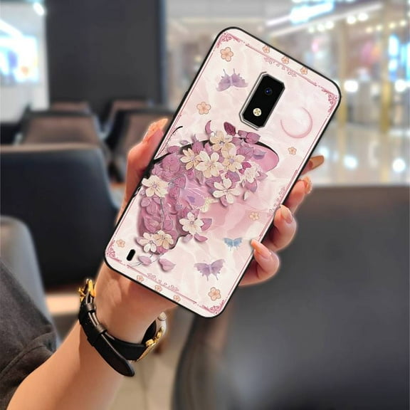LYM-Phone Case For BLU View4, Anti-knock Soft case Cartoon TPU Silicone flower Dirt-resistant Back Cover Full wrap Shockproof Waterproof Cute Fashion Design Phone Pouch Durable Graffiti