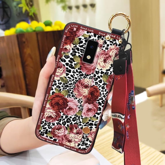 LYM-Phone Case For BLU View4, For Mom Anti-dust Fashion Silicone Chinese style Wrist Strap Durable Ring Wristband Protective Anti-knock Back Cover Soft case Phone Holder Dirt-resistant