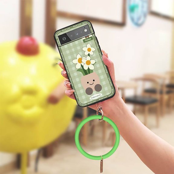 LYM-Phone Case For Google Pixel 6, Dirt-resistant Back Cover Waterproof Soft Case Protective Ring Creative heat dissipation Anti-knock Bracelet Cartoon Personality Cute Funny Solid Color