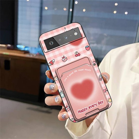 LYM-Phone Case For Google Pixel 6, Graffiti Waterproof Soft case TPU Durable Cartoon Cute Full wrap Card bag Cover Card slot Card sleeve Anti-dust Back Cover Silicone Dirt-resistant
