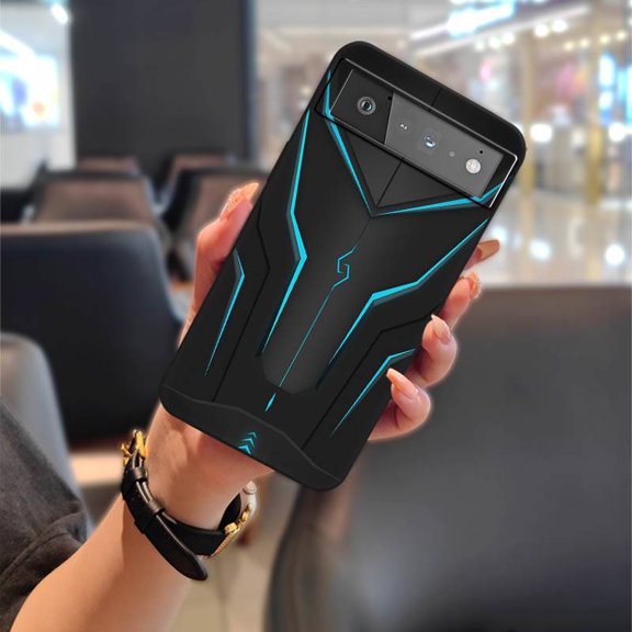LYM-Phone Case For Google Pixel 6, Mecha Silicone Full wrap Protective Phone Pouch Fashion Design Dirt-resistant Shockproof Waterproof Anti-knock Soft case Back Cover Durable TPU