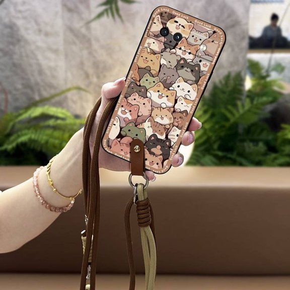 LYM-Phone Case For Google Pixel 8A, Fashion Design Graffiti Cute protective Necklace Back Cover Dirt-resistant Soft case Anti-knock Silicone Shockproof Crossbody Waterproof Anti-dust TPU
