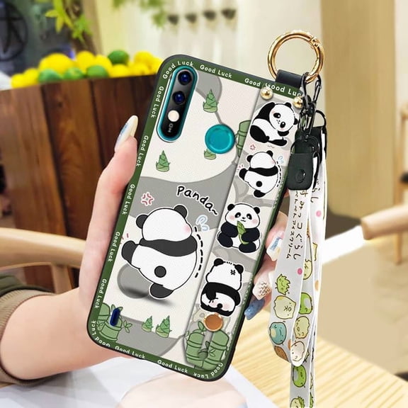 LYM-Phone Case For Itel A56/A56 Pro, Shockproof Cute Silicone Soft case Anti-knock Kickstand Waterproof Protective Durable Wristband Ring Wrist Strap Cartoon Back Cover Fashion Design
