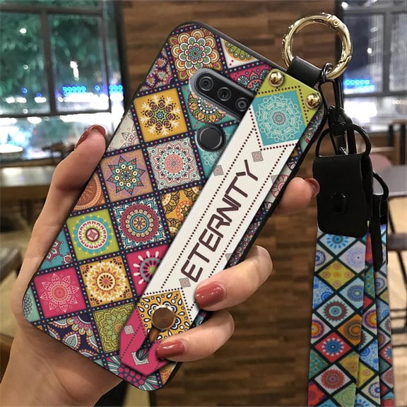 LYM-Phone Case For LG K51/Reflect/L555DL, Lanyard Anti-dust Anti-knock Durable Chinese style Ring Fashion Design Waterproof Kickstand Phone Holder Protective Soft case Back Cover