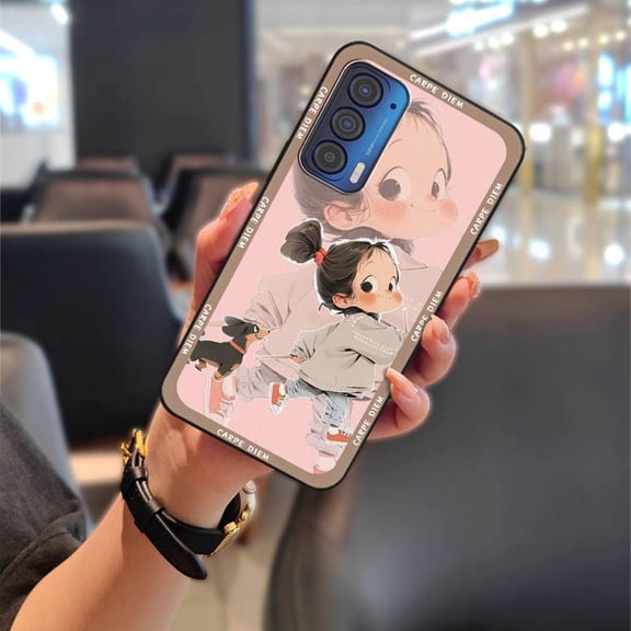 LYM-Phone Case For MOTO Edge 2021, TPU Graffiti Cute Back Cover Soft case Full wrap Cartoon Shockproof Protective Waterproof Silicone Durable Dirt-resistant Anti-knock Fashion Design